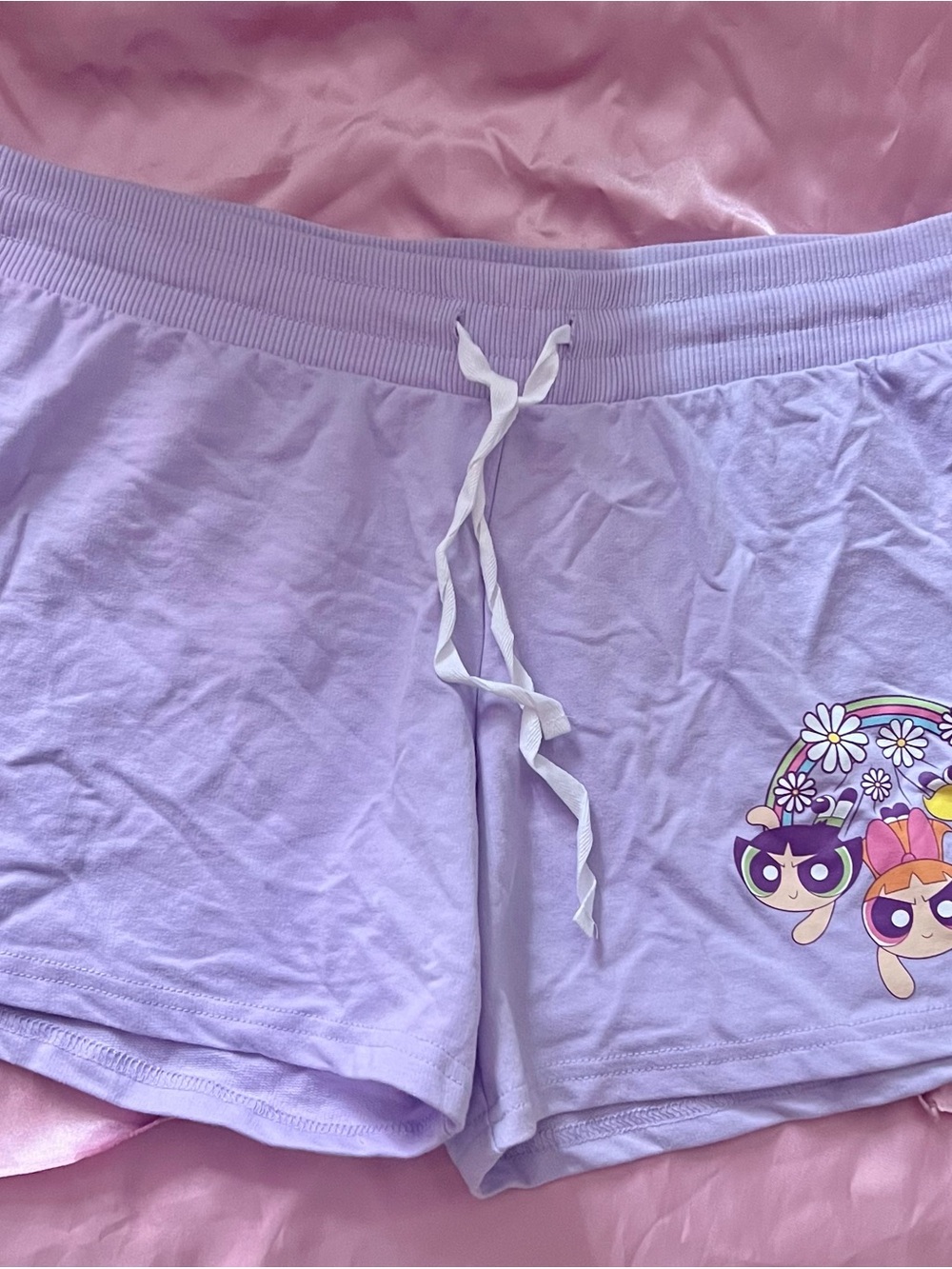 Lilac Lounge Shorts with Drawstring